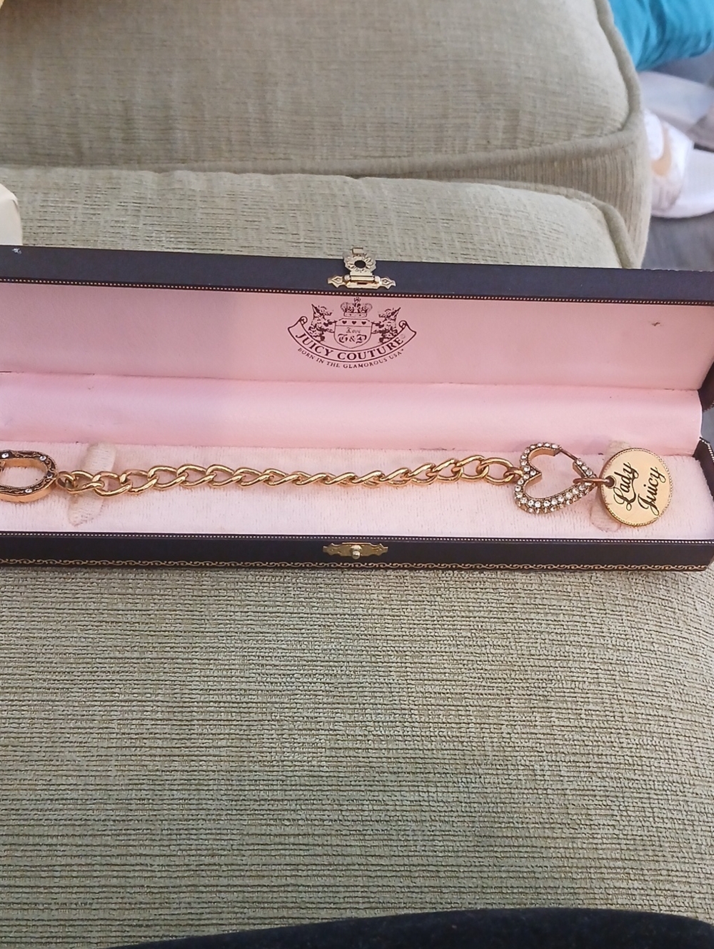 Juicy Couture Gold-Tone Heart Charm Bracelet